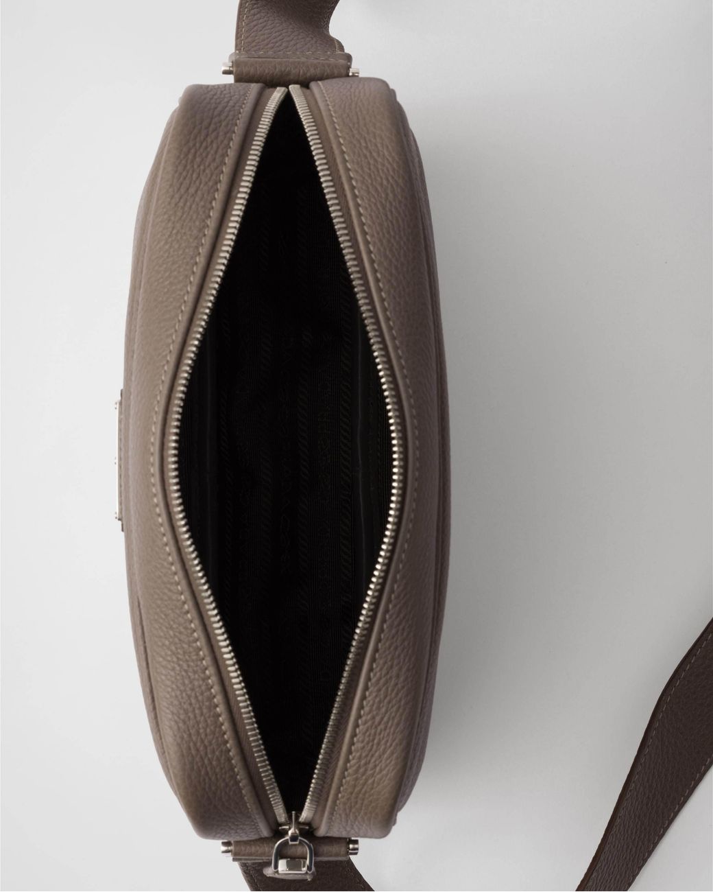 Prada Brown Textured Leather Crossbody Bag for men