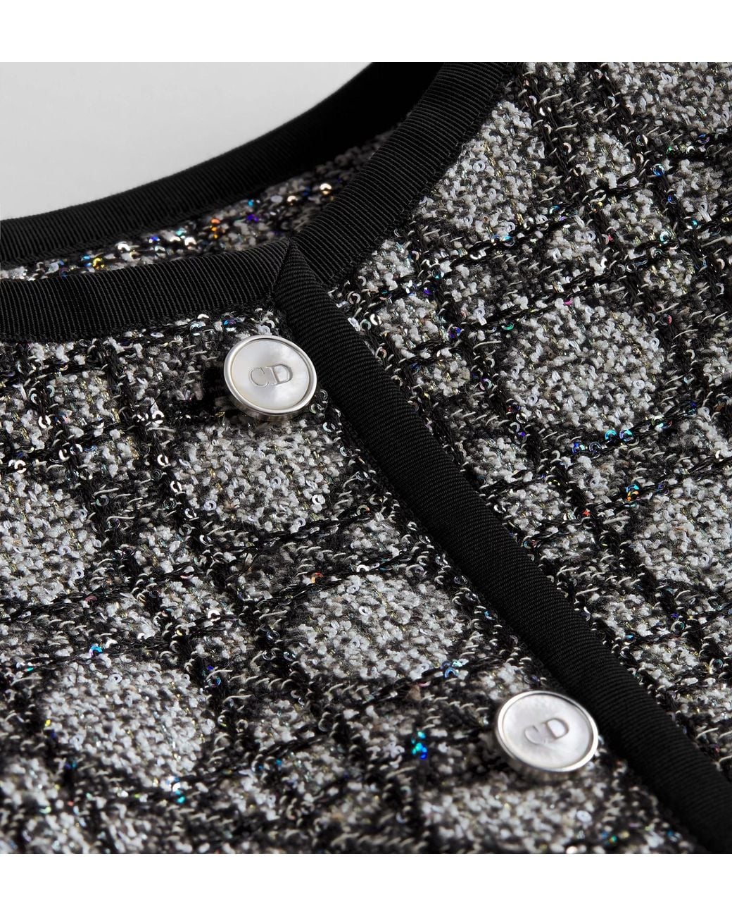 Dior Gray Macrocannage Cropped Jacket