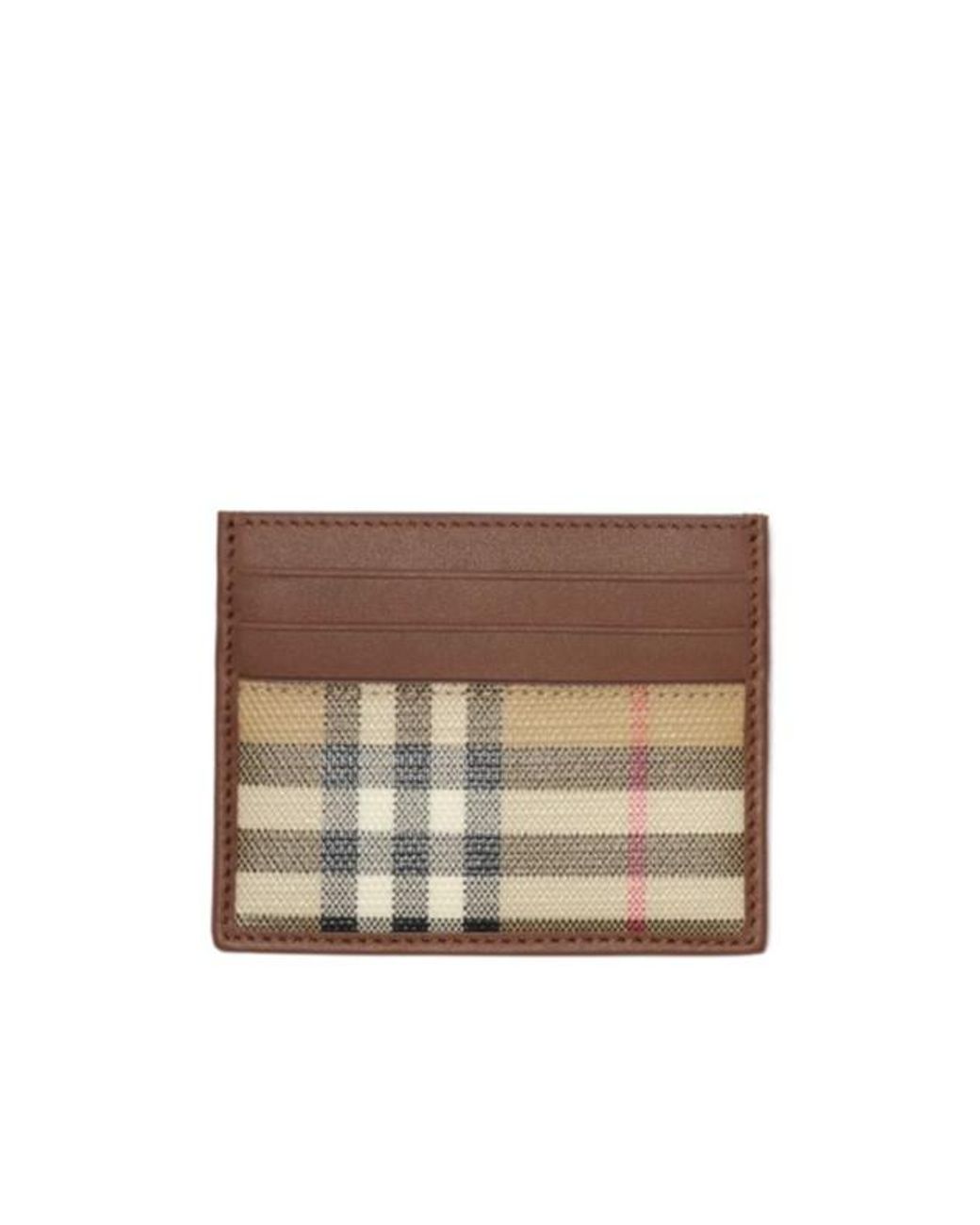 Burberry Brown Checked Card Holder Wallet for men