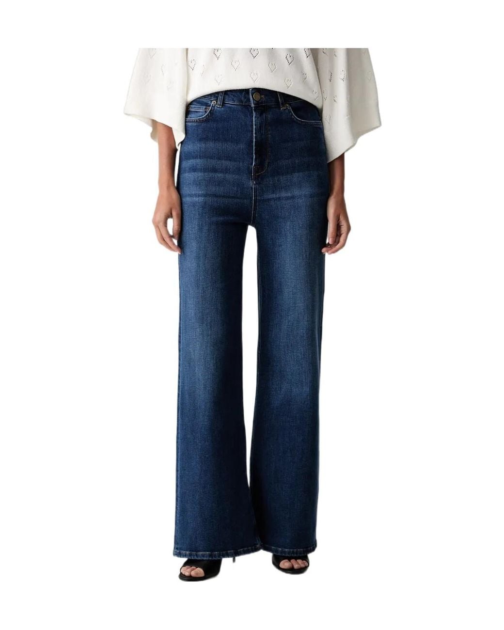 Twinset Blue High-Rise Wide-Leg Jeans