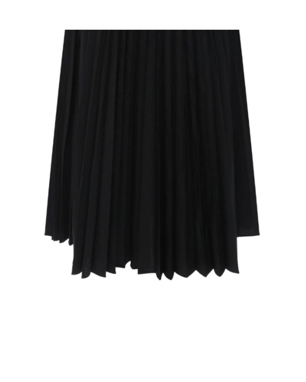 Valentino Black Pleated High-Waisted Midi Skirt