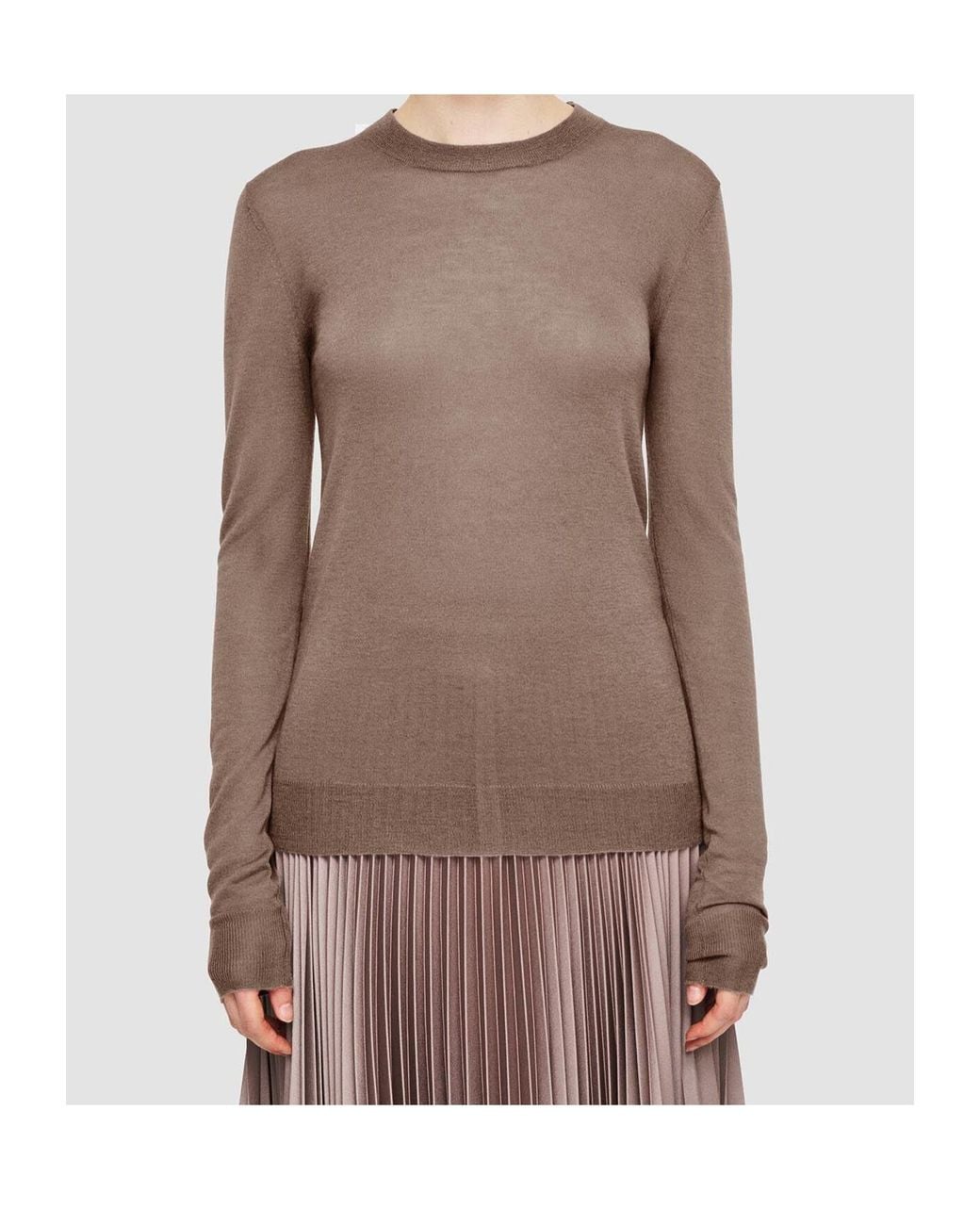 Joseph Brown Cashmere Crew-Neck Top