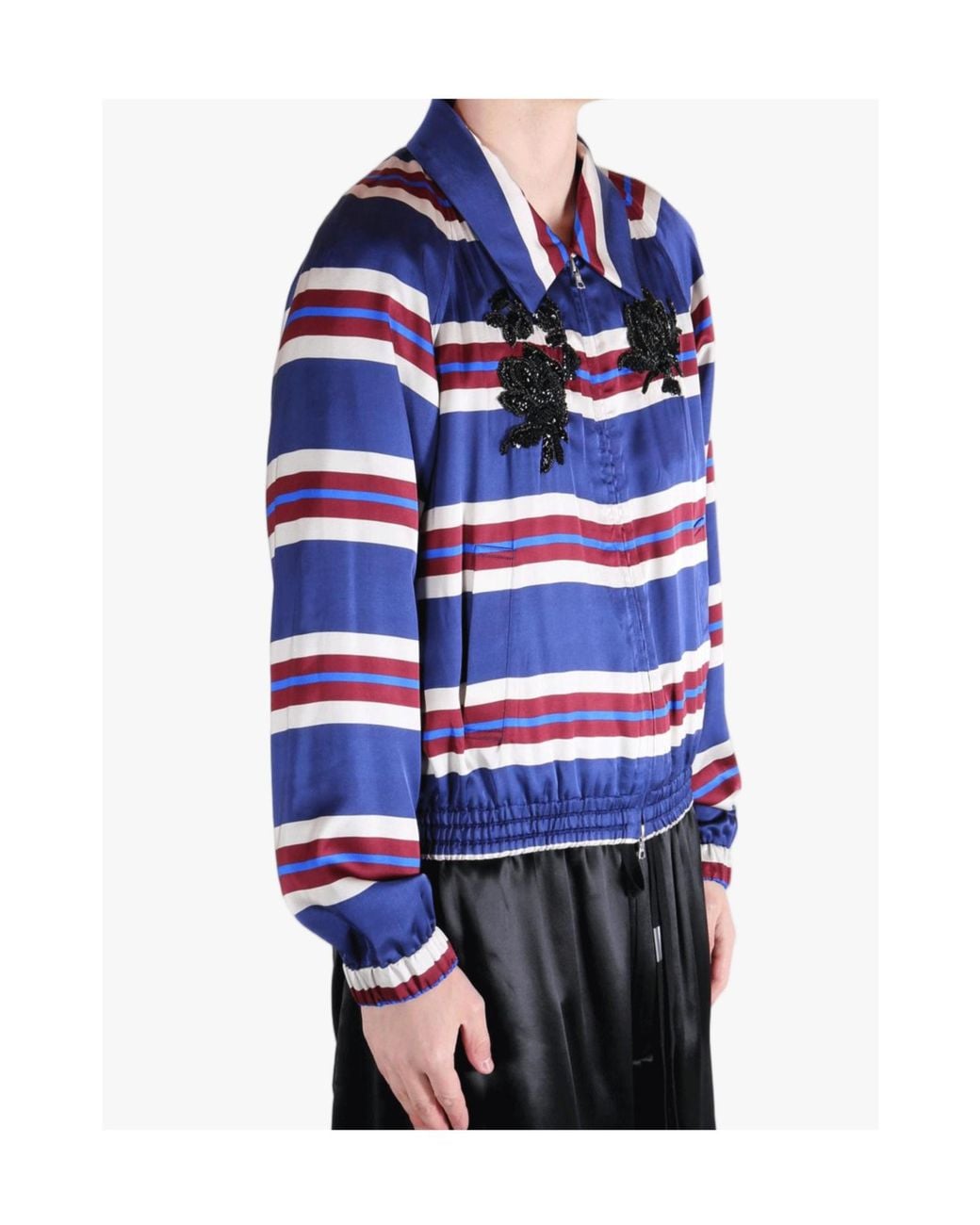 Dries Van Noten Blue Long-Sleeved Zip-Up Casual Jacket for men