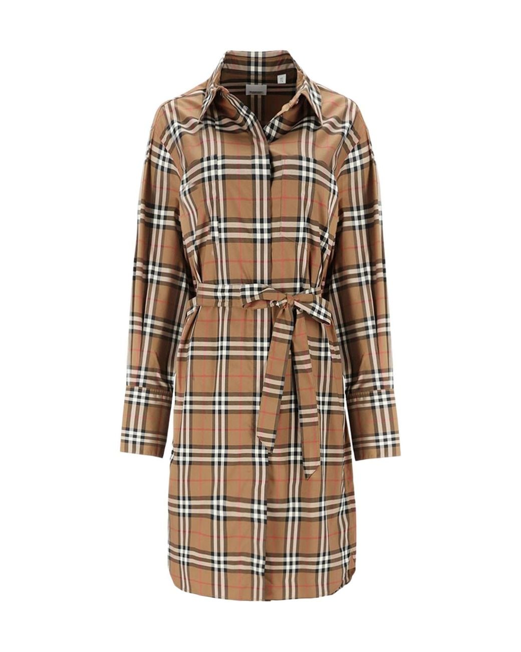 Burberry Multicolor Check Stretch Cotton Shirt Dress