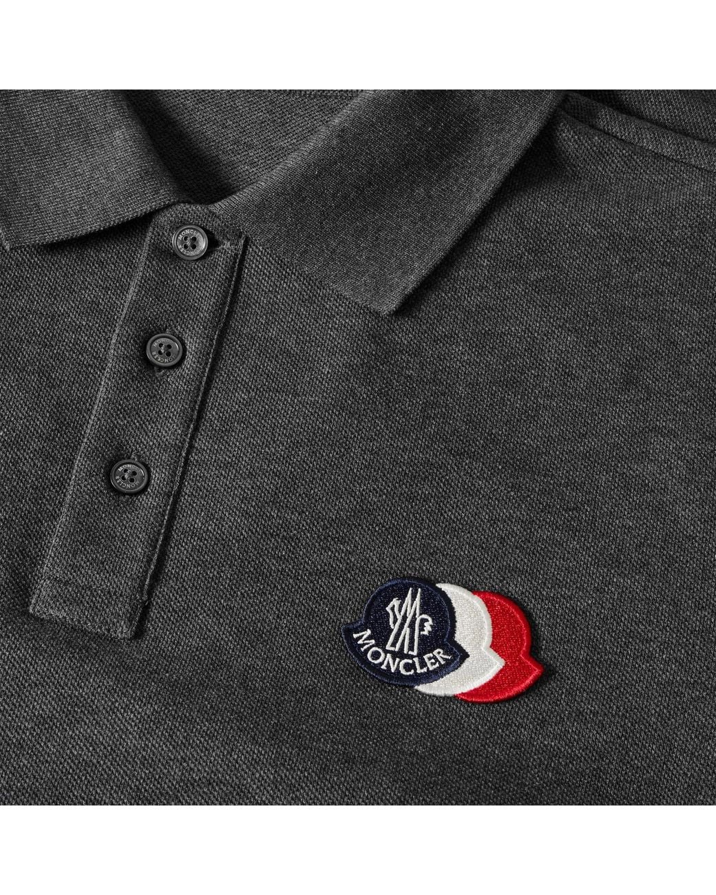 Moncler Black Short Sleeve Polo Shirt for men