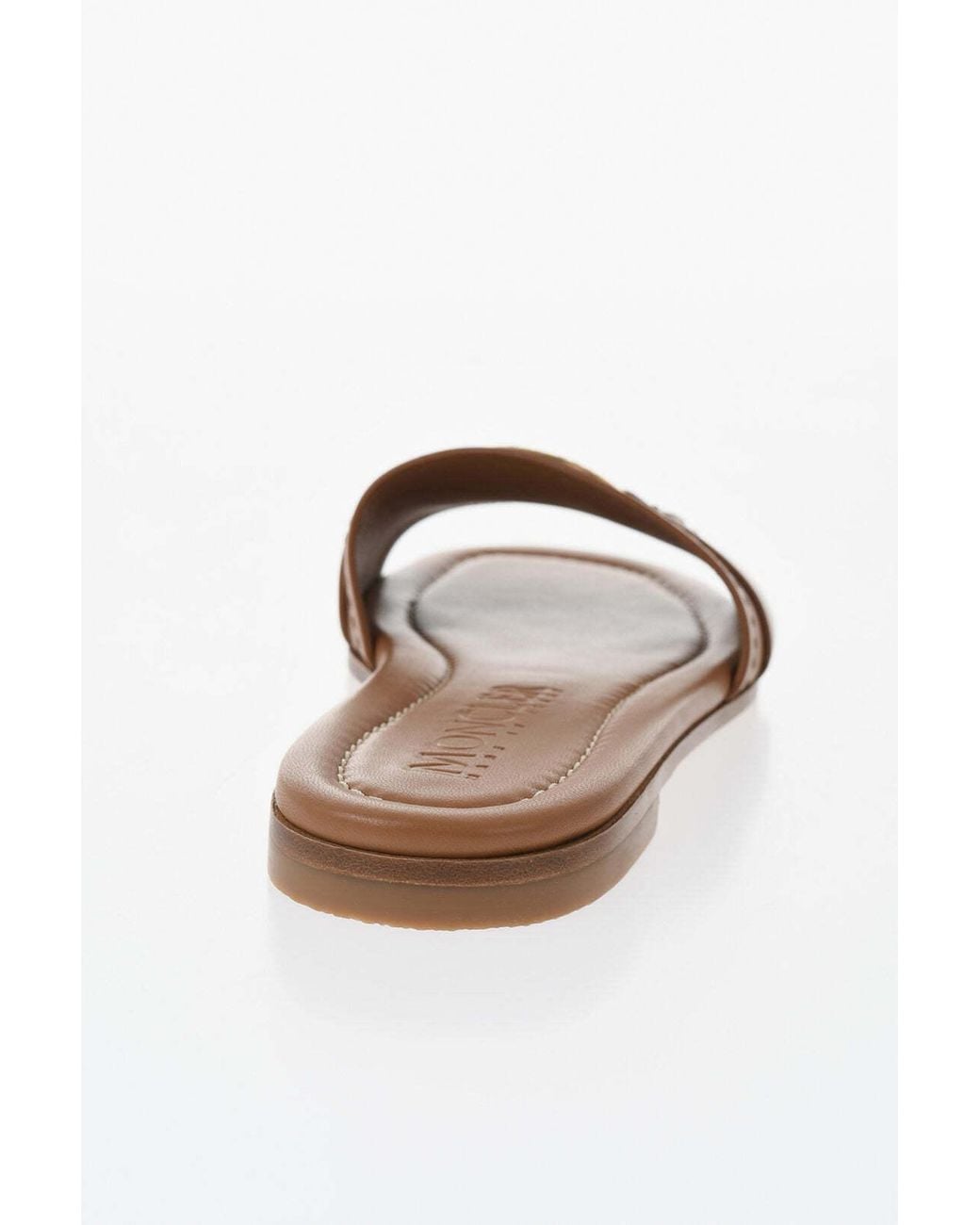 Moncler Bell Flat Sandals in Brown | Lyst