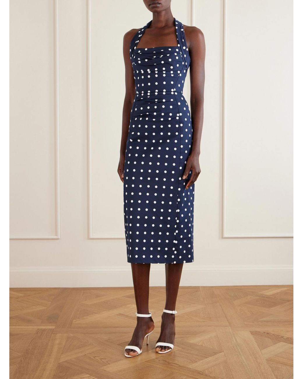 Carolina Herrera Blue Polka Dot Dress