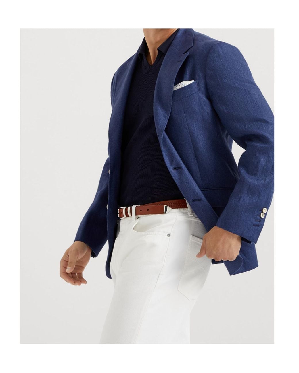 Brunello Cucinelli Blue Cavallo Blazer for men