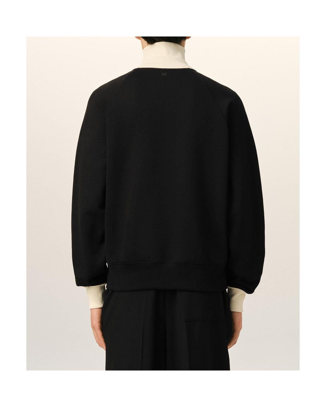 AMI Black Ami Ami De Coeur Zipped Sweatshirt for men
