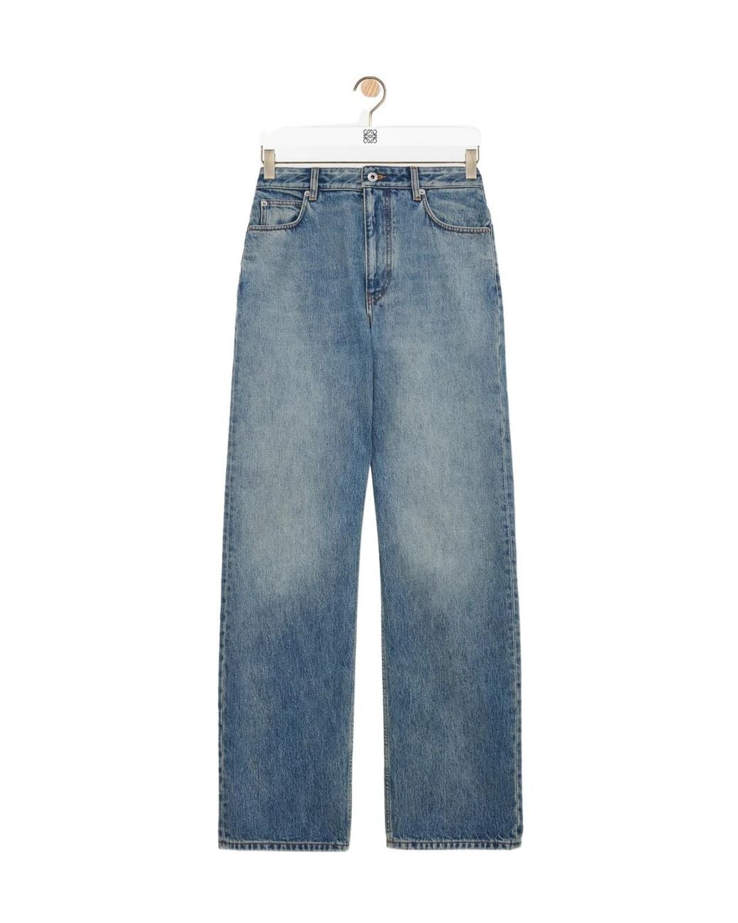 Loewe Blue Logo Patch Straight Leg Jeans