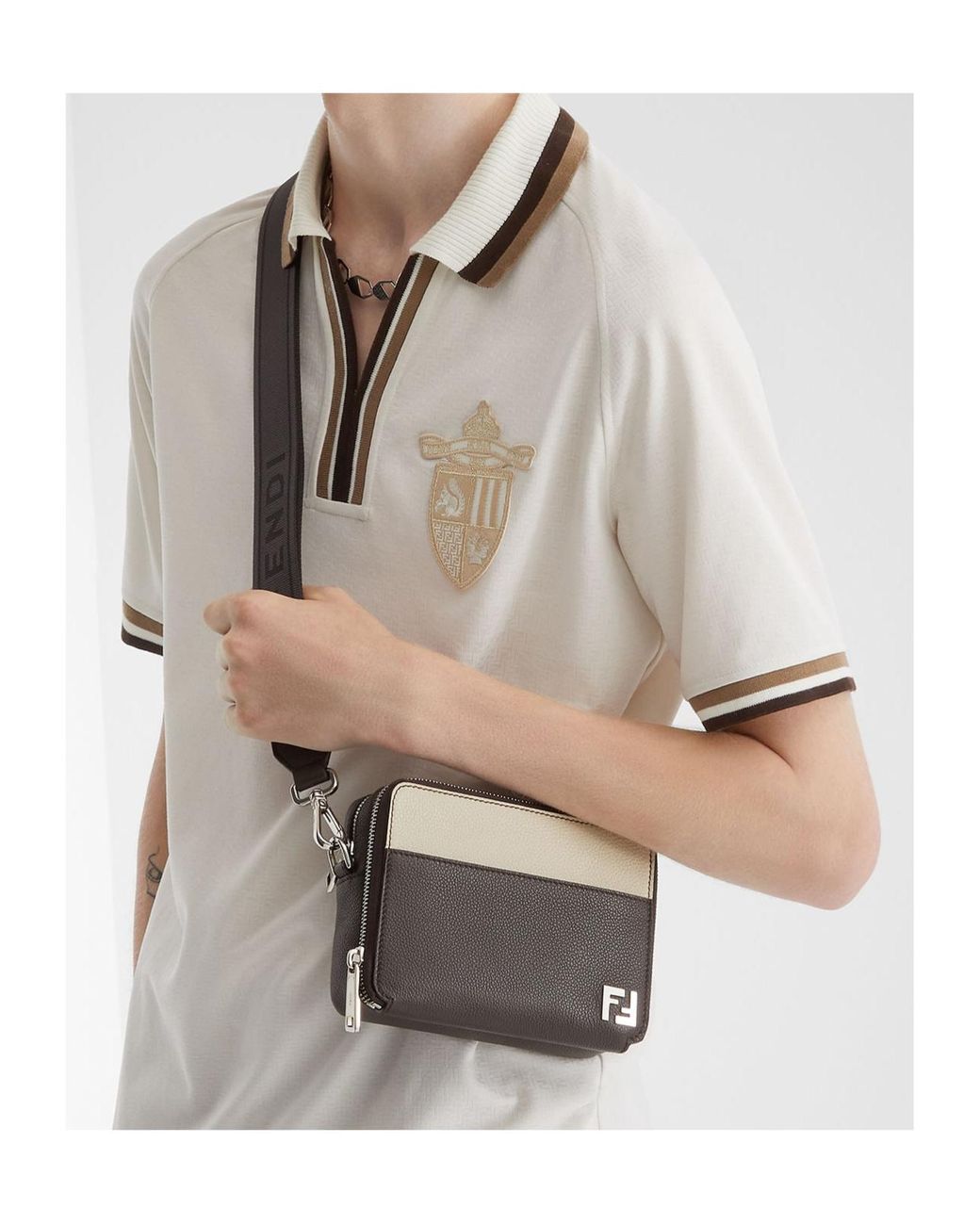 Fendi Brown And Leather Bag for men
