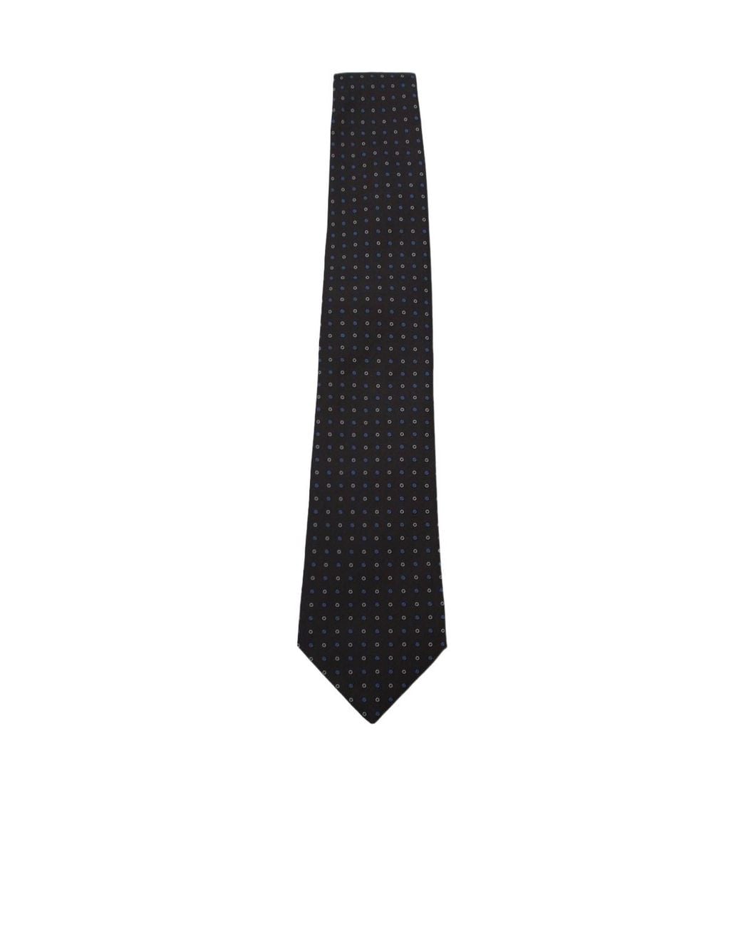 Canali Black Micro Dot Tie for men