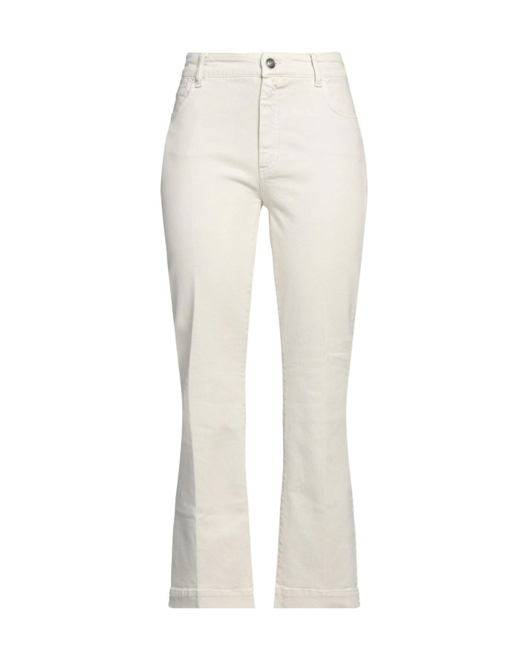 Sportmax White Plain Colour Straight Leg