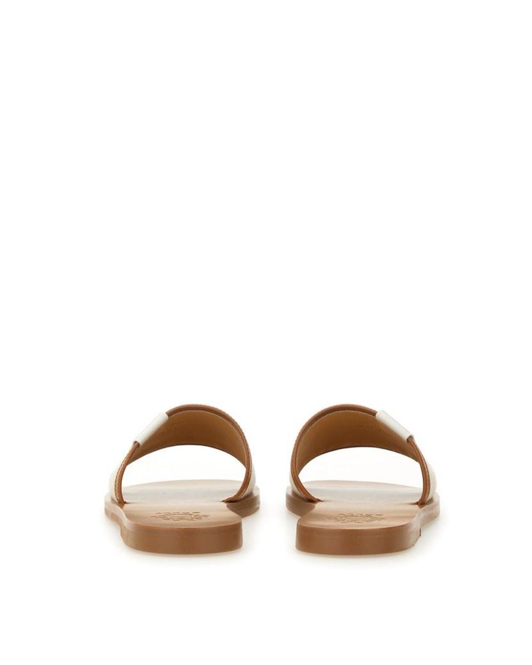 Bally White Logo Patch Open-Toe Slides