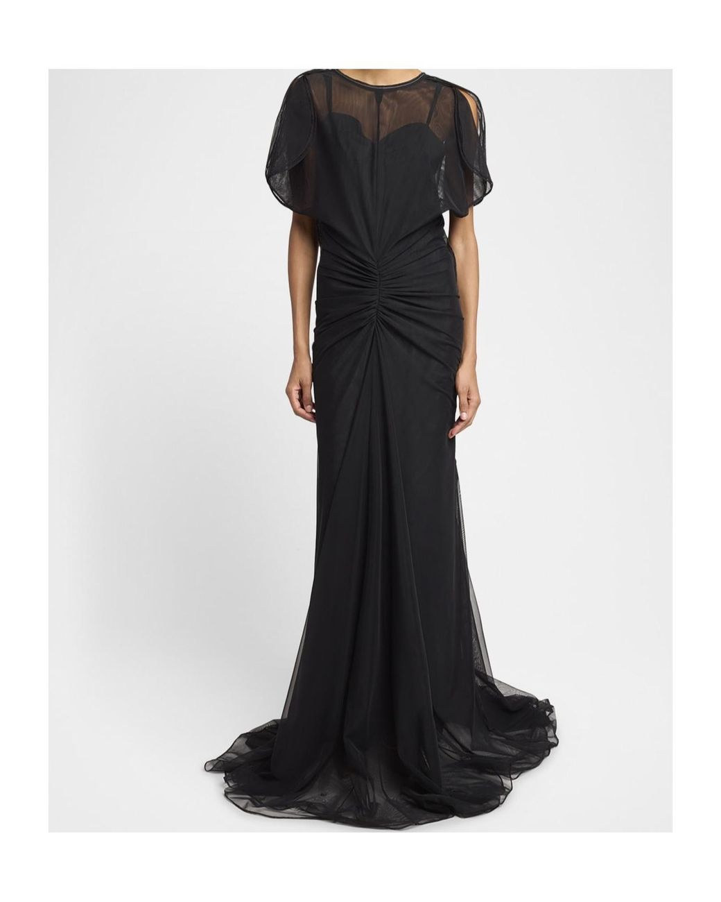 Victoria Beckham Black Short-Sleeved Dress