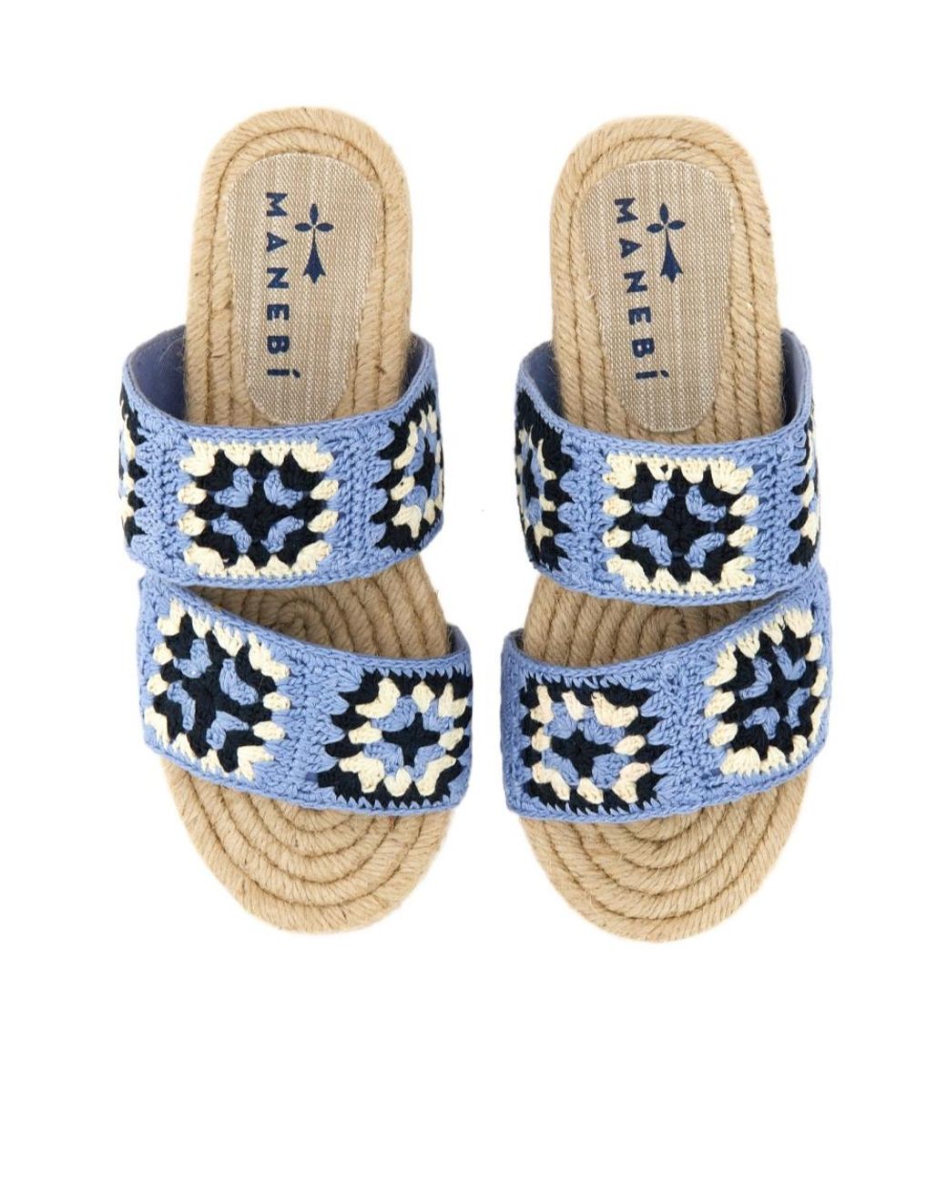 Manebí Blue Manebí Jute Sandal Flat Shoes