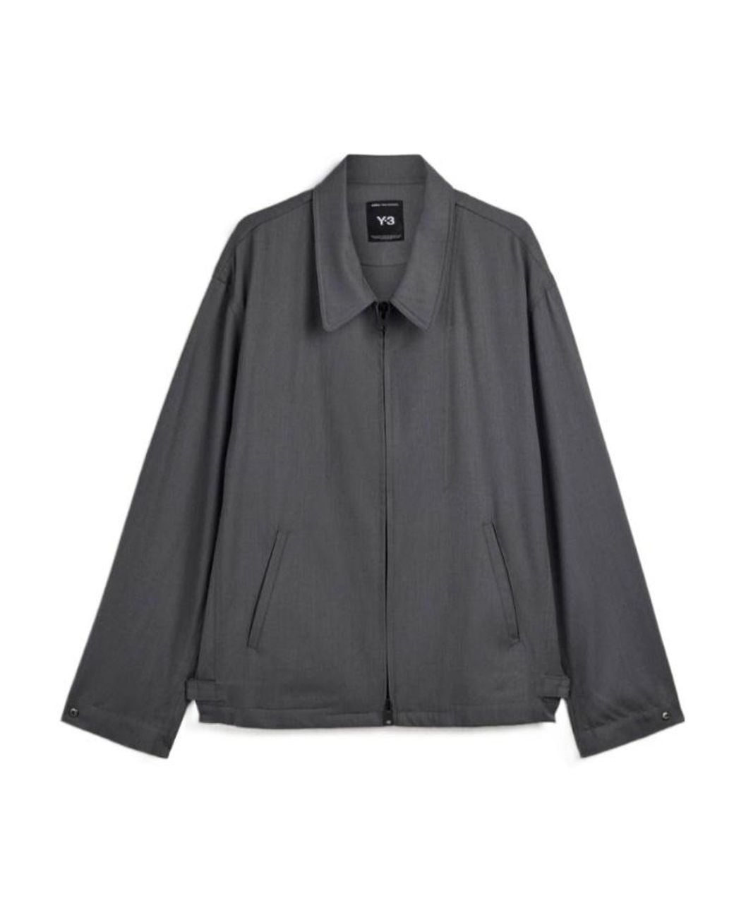 Y-3 Gray Zip-Up Logo-Print Jacket for men