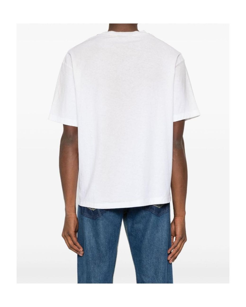 Acne White Stockholm Logo T-Shirt for men