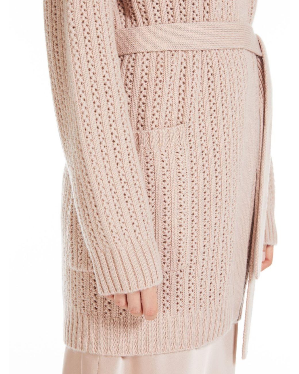 Max Mara Natural Balzac Belted Long-Sleeved Cardigan