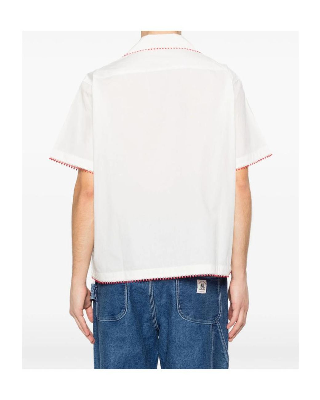 Bode White Cotton Blouse for men
