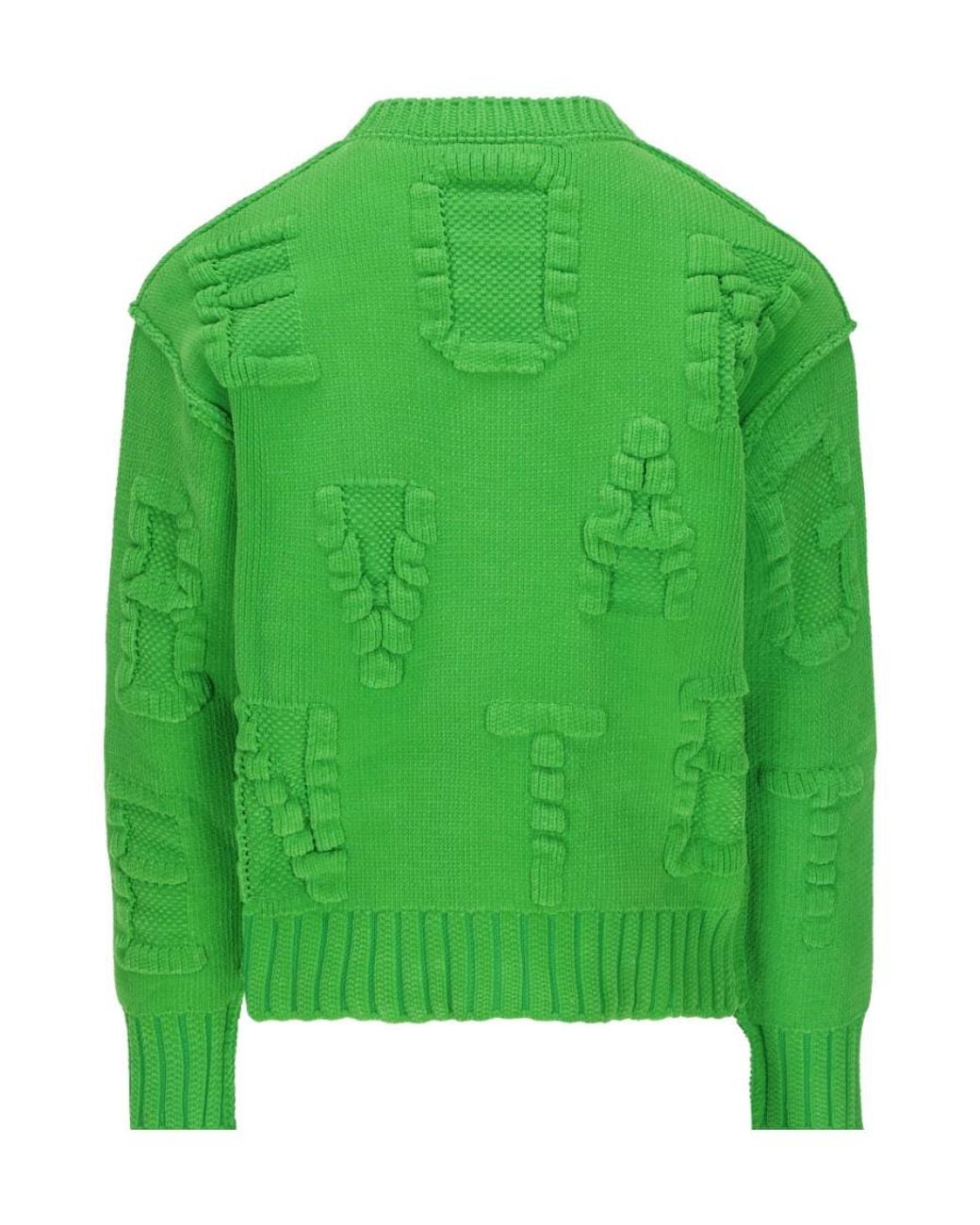 Bottega Veneta Green Knitted Long-Sleeve Jumper for men