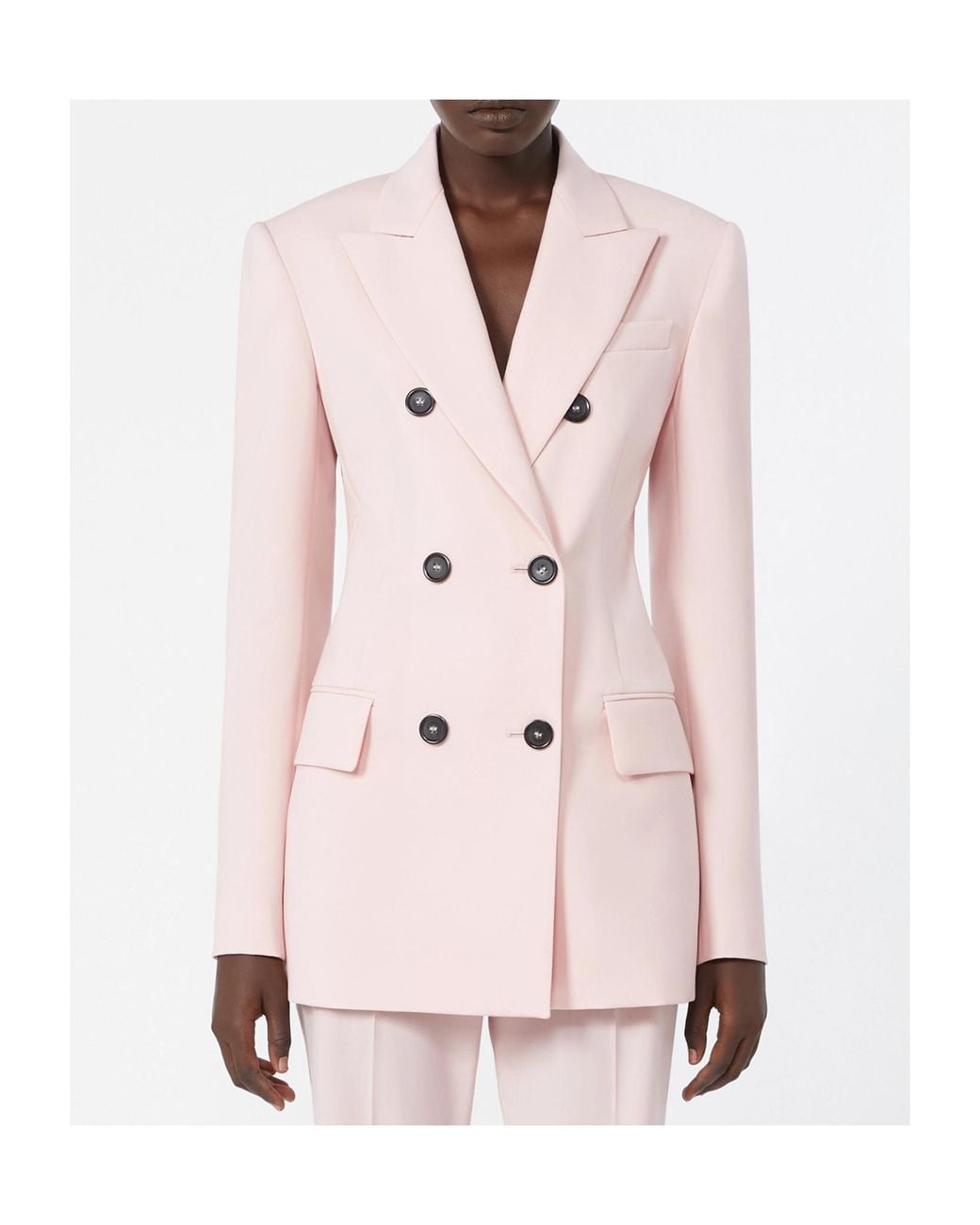 Sportmax Pink Adamo Double-Breasted Blazer