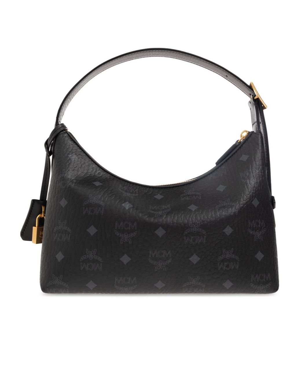 MCM Black Aren Small Hobo Shoulder Bag