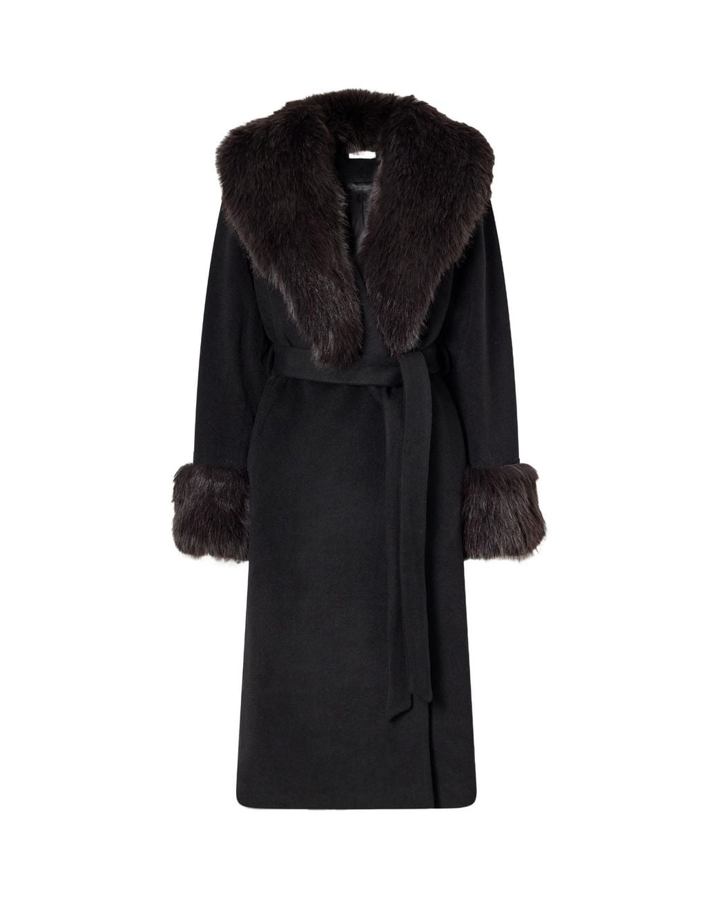 Jonathan Simkhai Black Kinsley Long-Sleeve Belted Coat