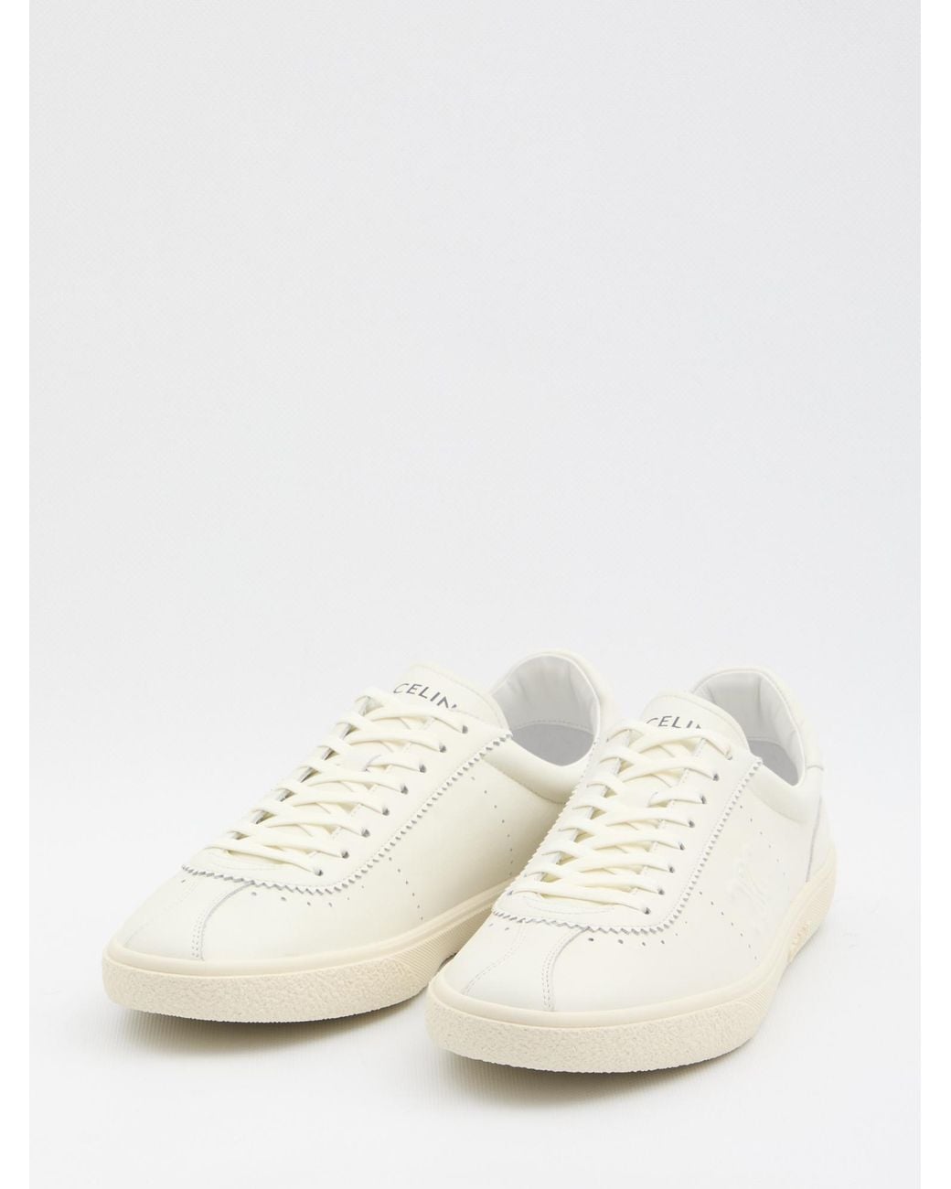 Céline White Round Toe Low-Top Casual Shoes for men