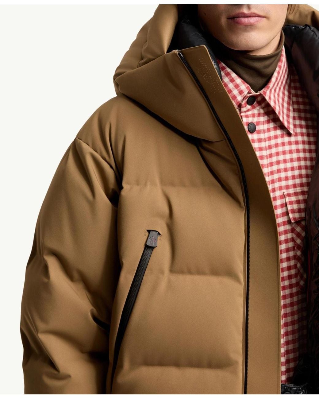 Moncler Natural Fellberg Hooded Insulated Ski Jacket for men