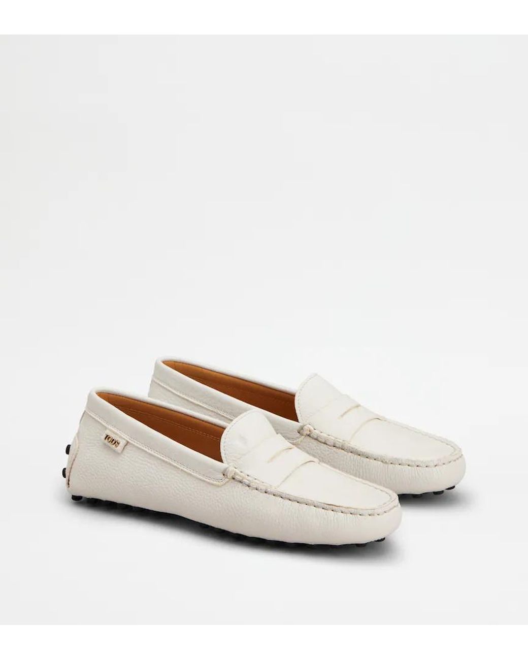 Tod's White Gommino Loafers