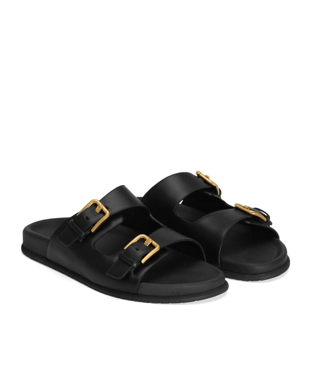 Dolce & Gabbana Black Hawaii Logo Buckle Sandals