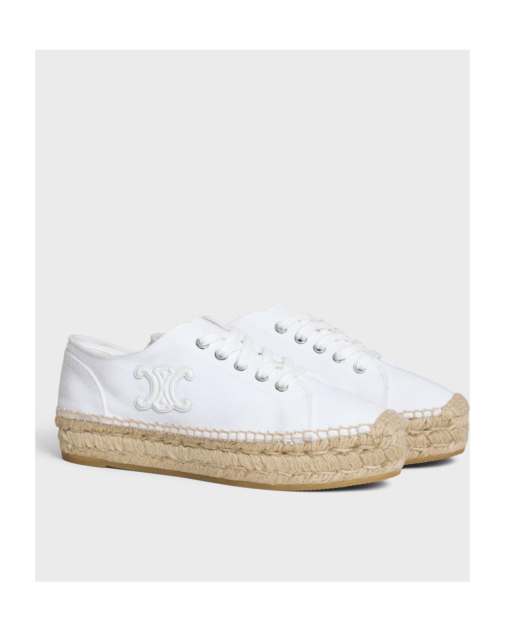 Céline White Les Espadrilles Lace-Up