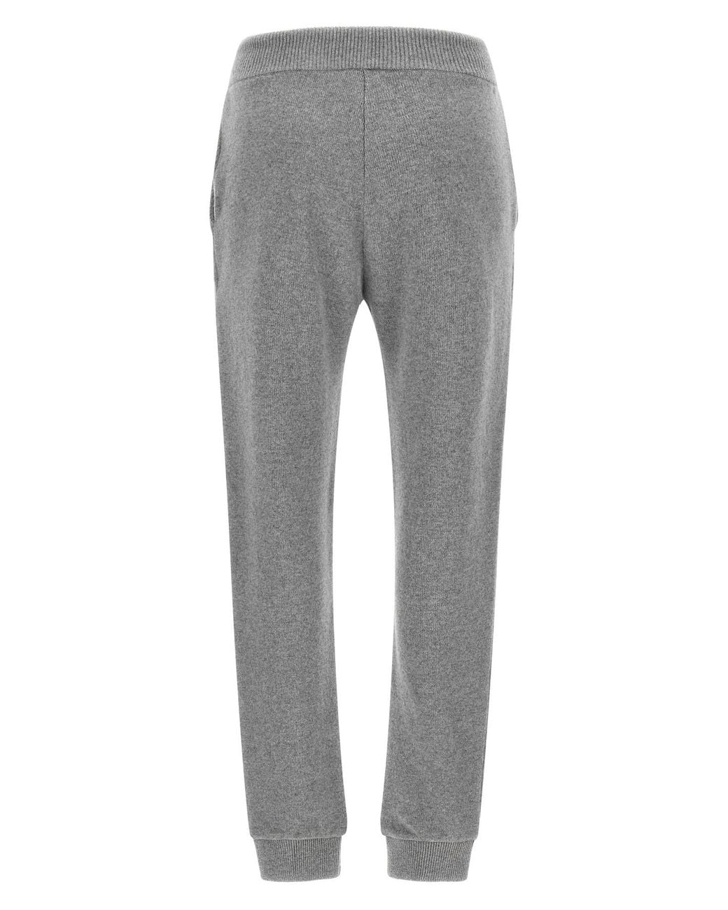 Balmain Gray Logo Plaque Drawstring Trousers