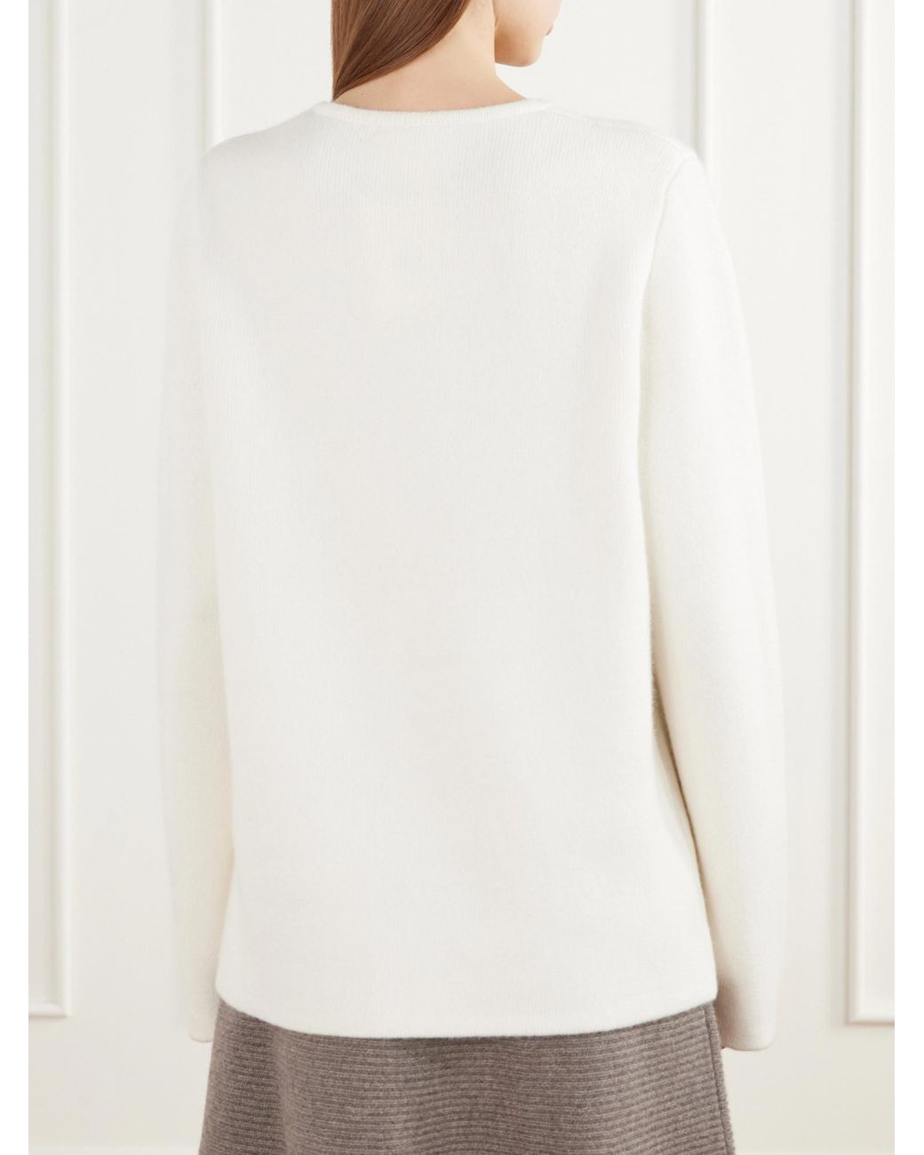 Lisa Yang White Cashmere Knitted Jacket