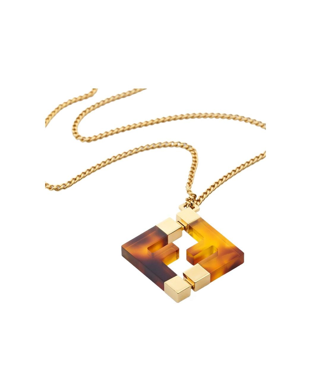 Fendi Metallic Forever Chained Necklace