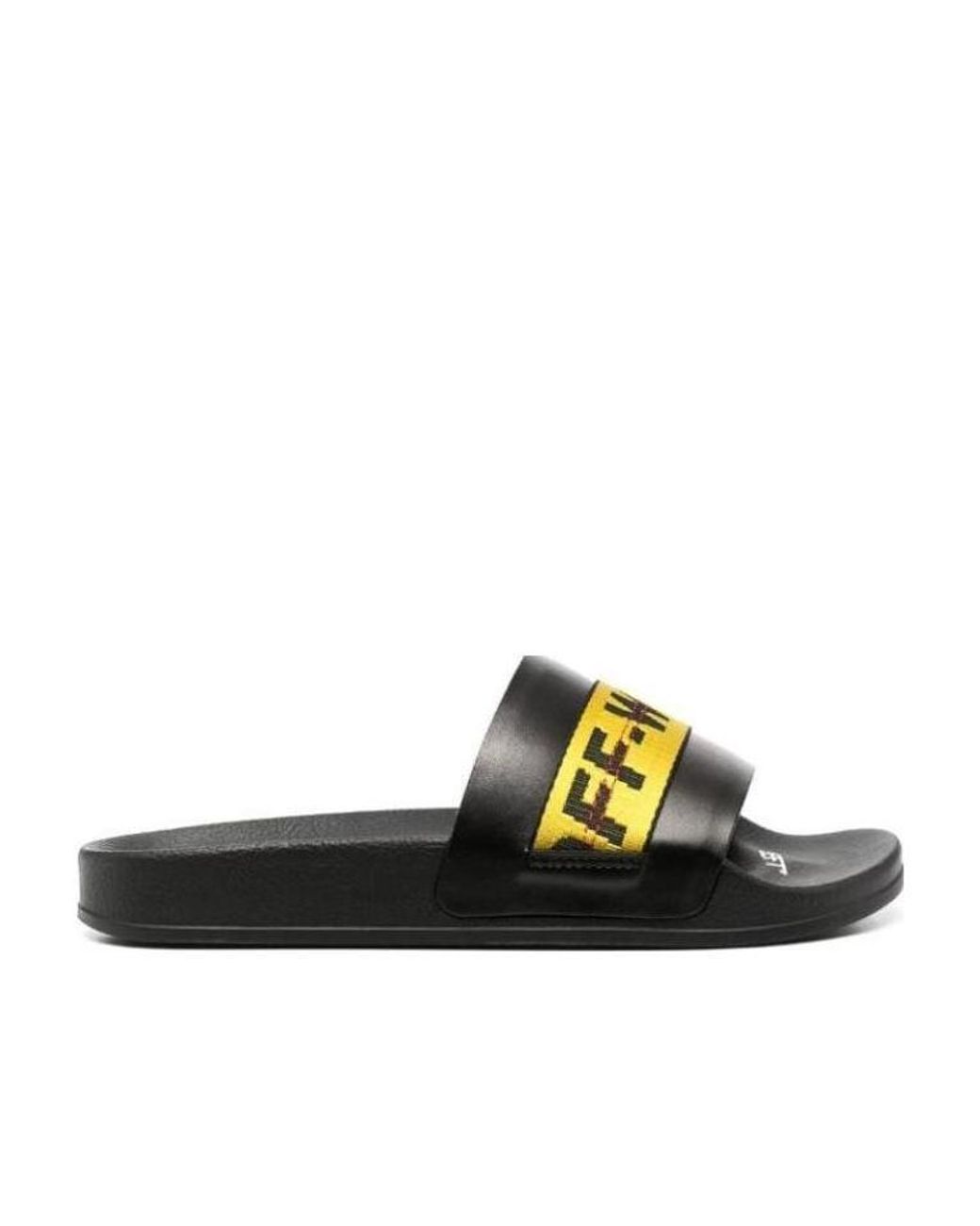 Off-White c/o Virgil Abloh Black Logo-Tape Detail Slides for men