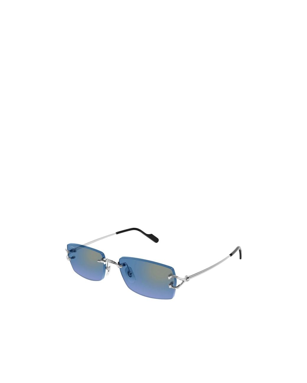 Cartier Blue Rimless Rectangular Sunglasses for men