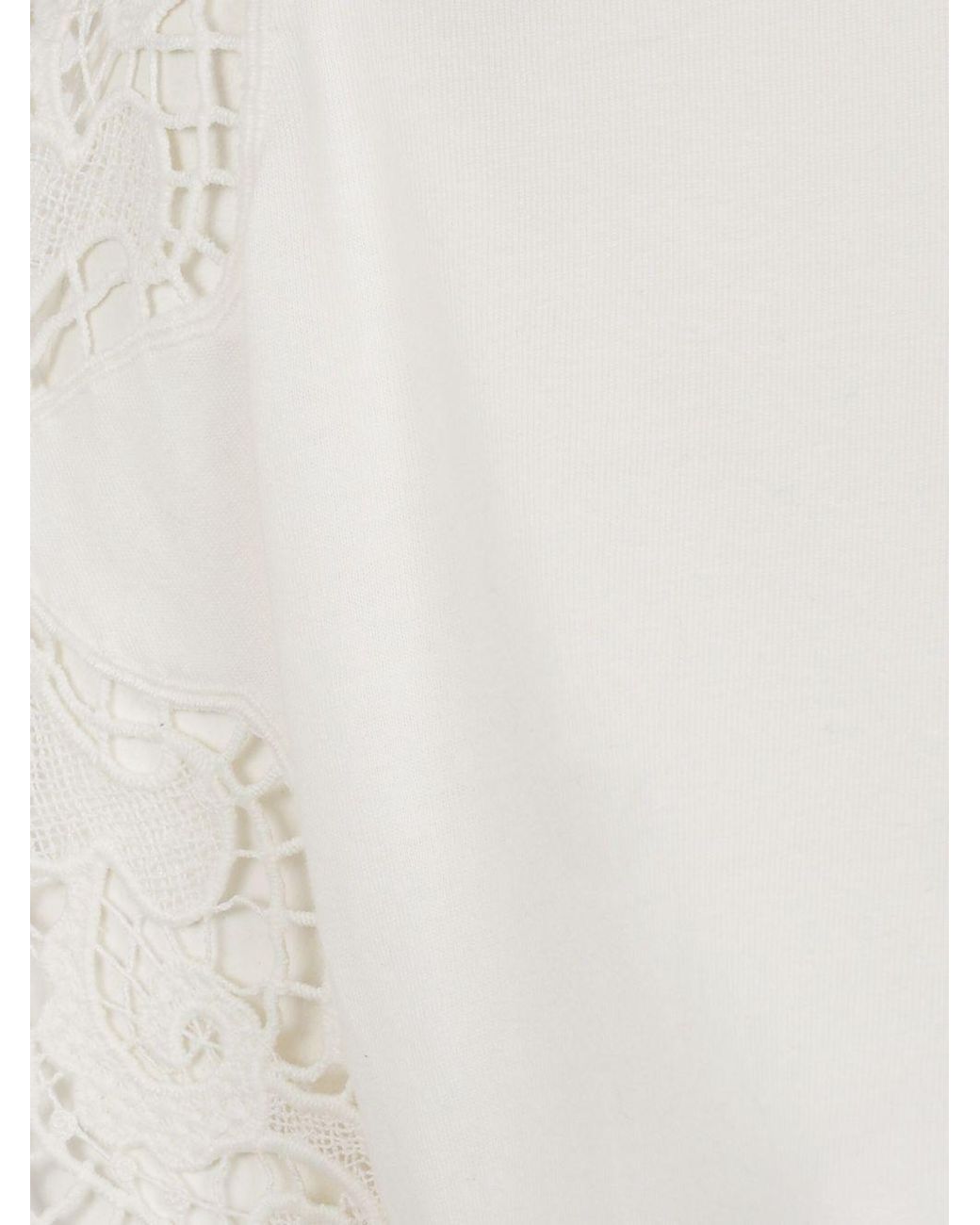 Twinset White Lace Regular Fit T-Shirt