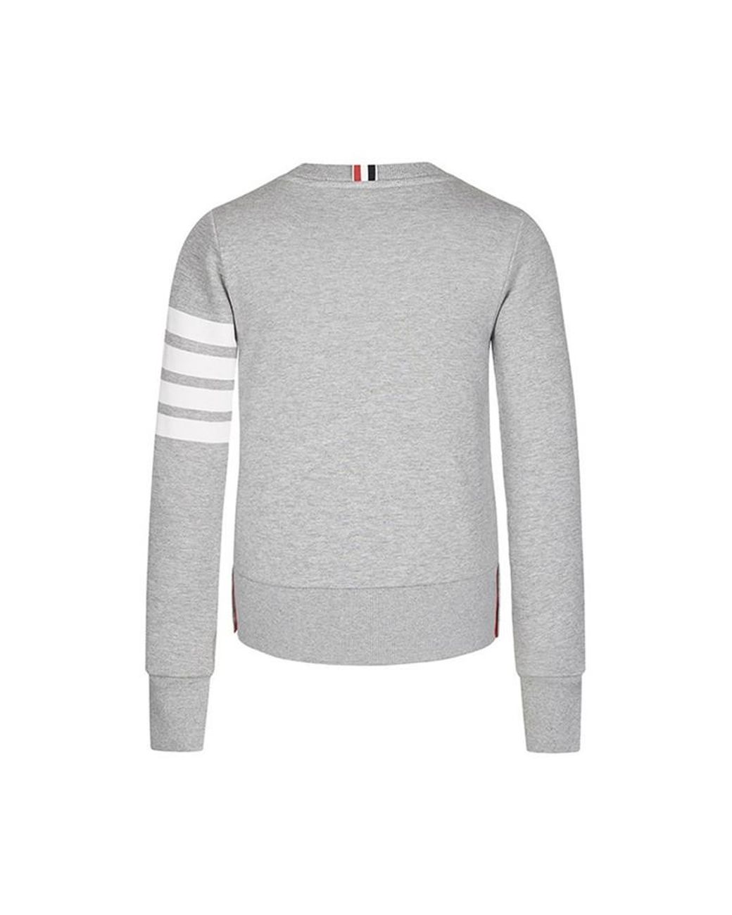 Thom Browne Gray Classic Loopback 4-Bar Sweatshirt