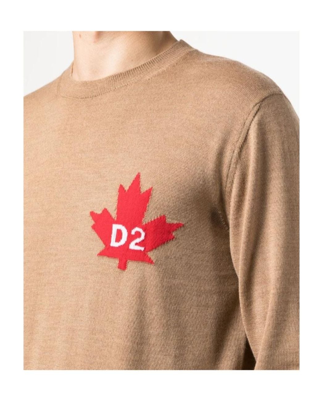 DSquared² Pink Fine-Knit Crew-Neck Jumper for men