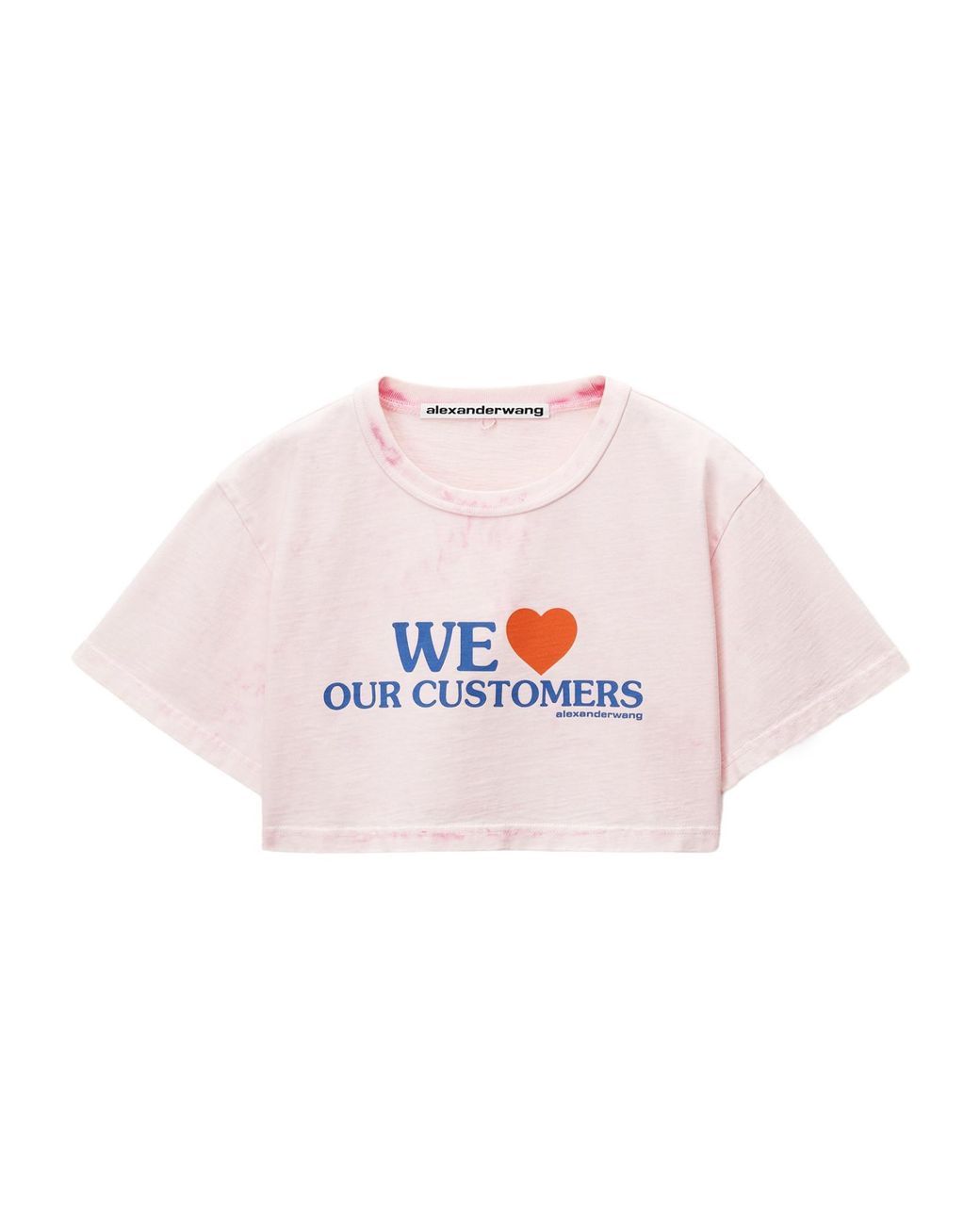 Alexander Wang Pink We Love Our Customers Cropped T-Shirt