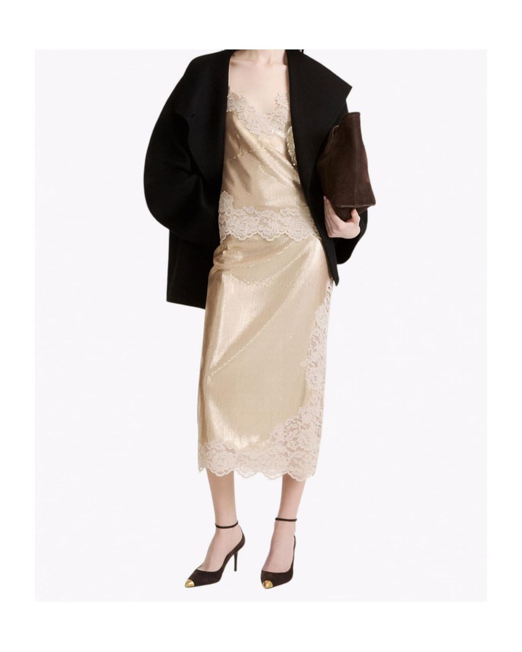 Marella Natural Lace-Detail Skirt