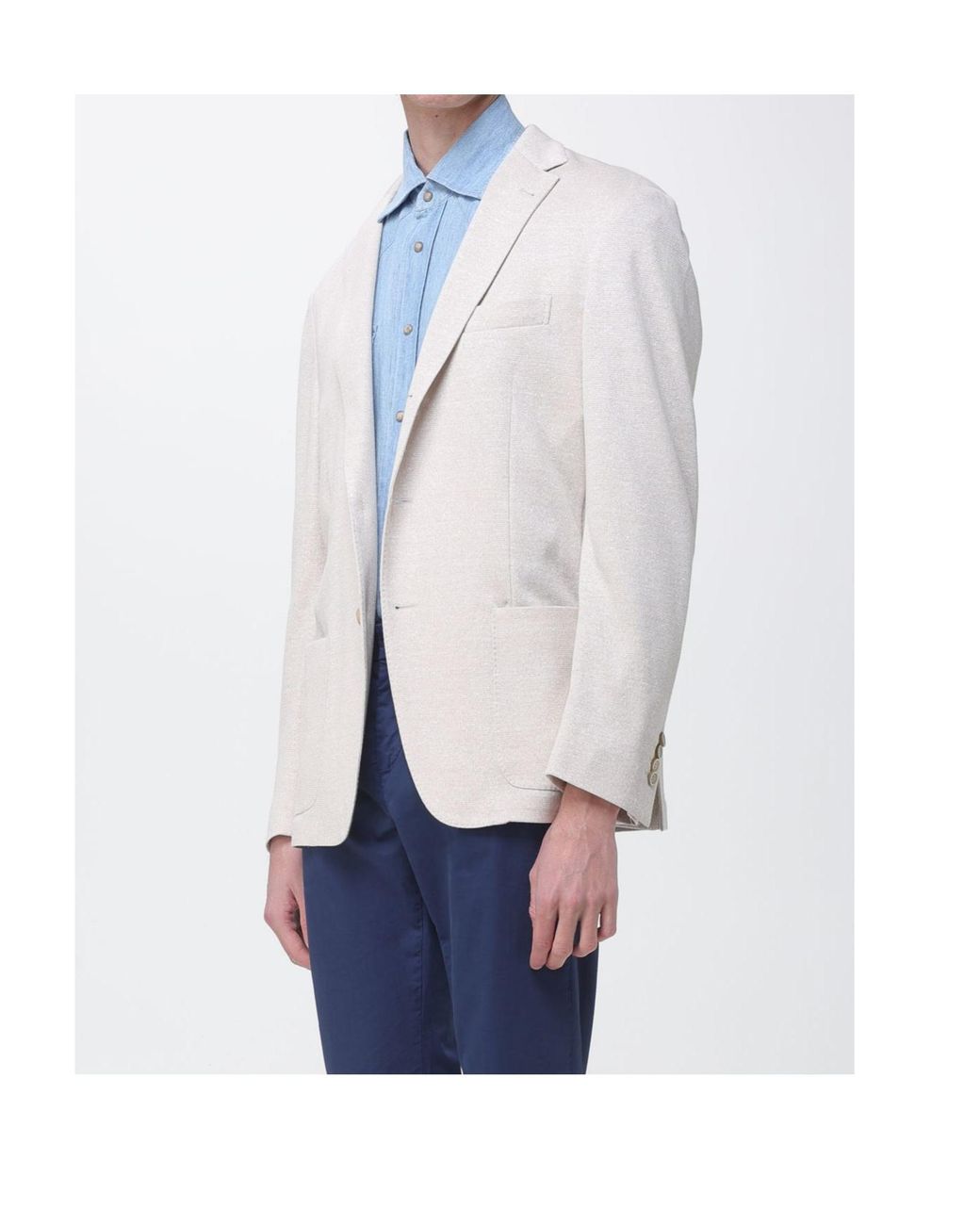 Eleventy White Single-Breasted Suit Jacket for men