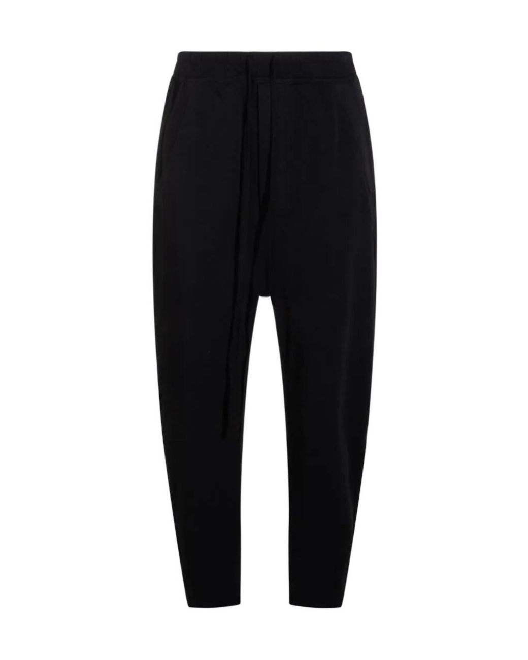 Thom Krom Black Drawstring Drop-Crotch Trousers for men