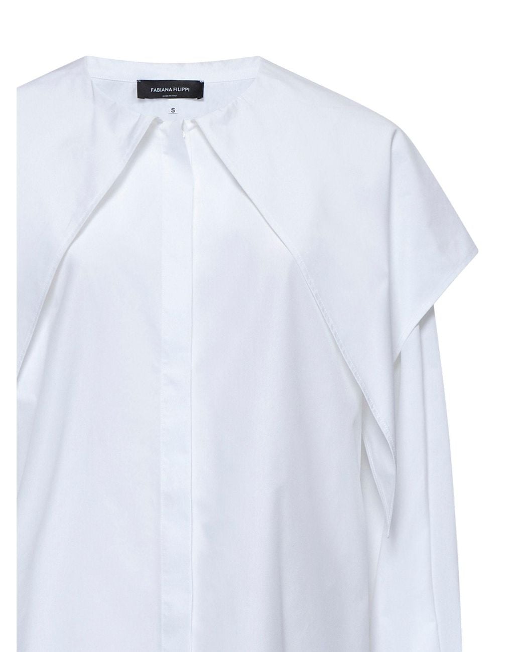 Fabiana Filippi White Long Sleeved Oversized Collar Shirt