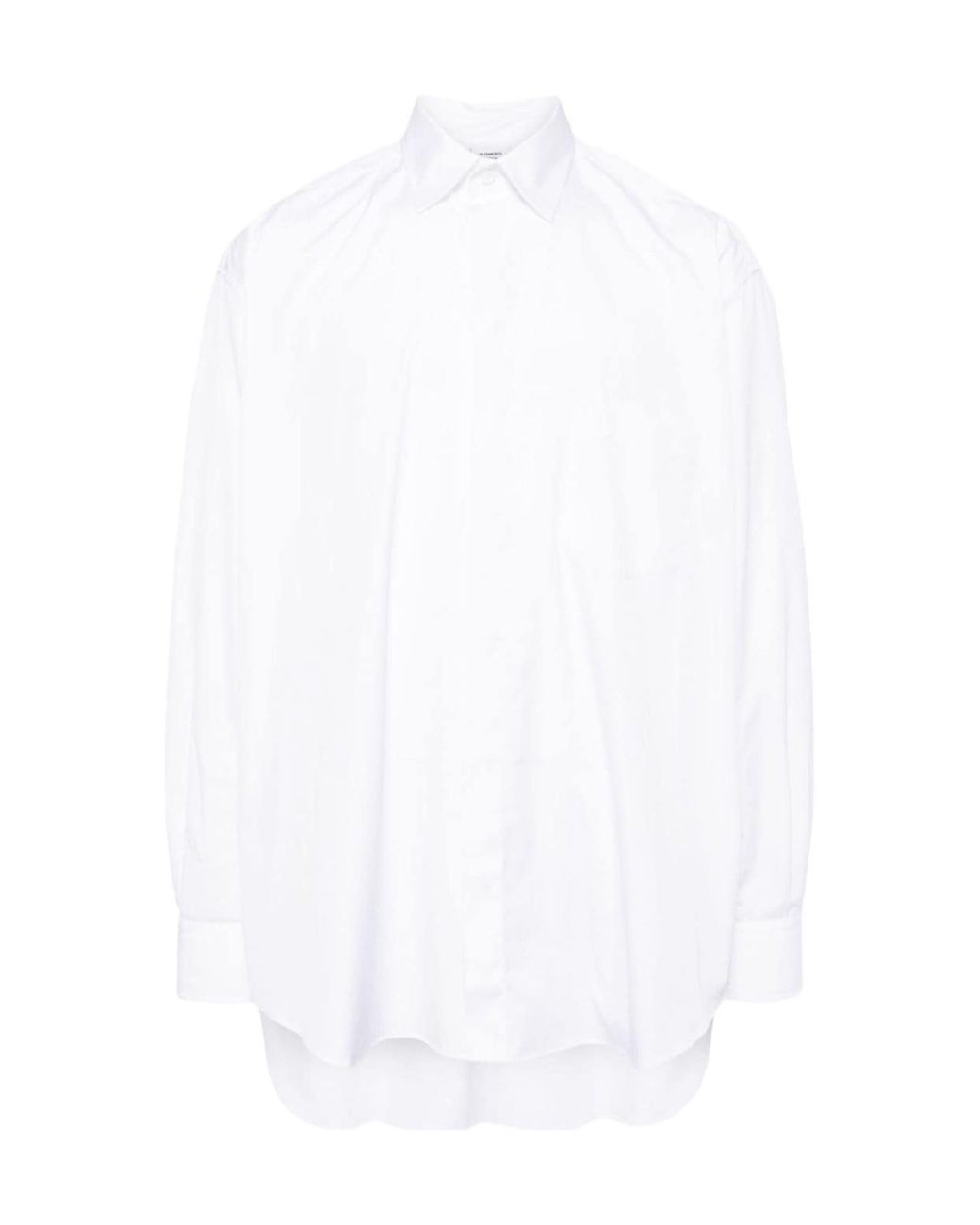 Vetements White Logo-Tag Cotton Shirt for men