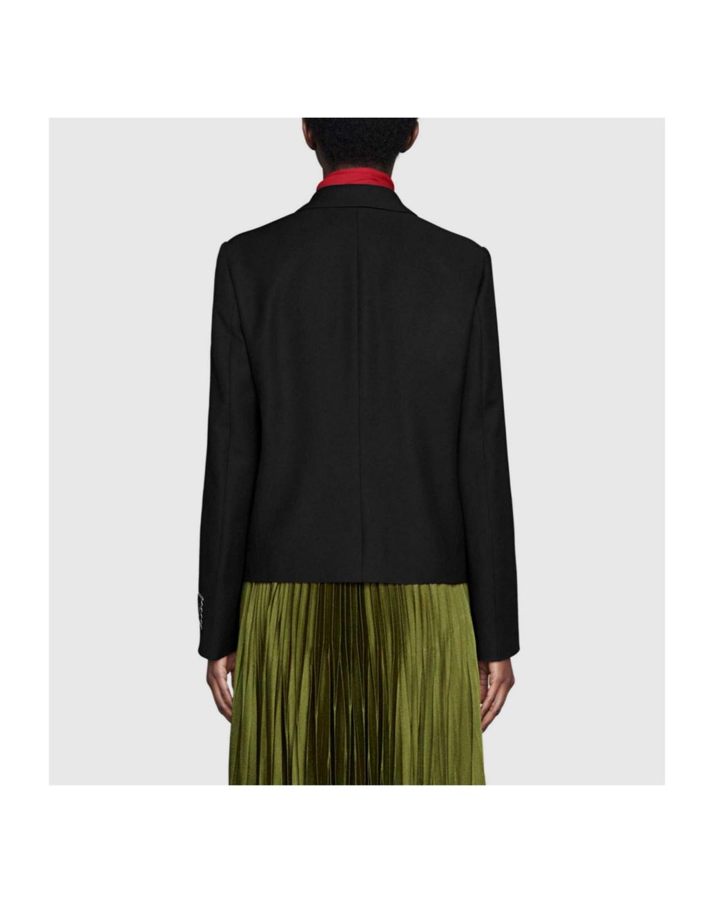 Gucci Black Patch Detail Single-Breasted Blazer