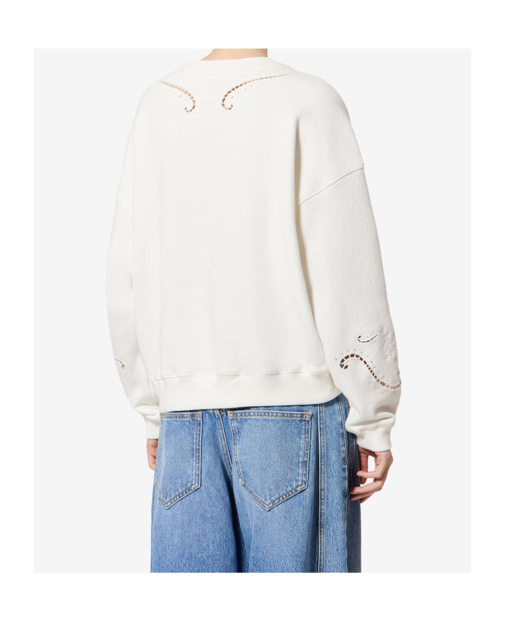 Isabel Marant White Étoile Vella Embroidered Sweatshirt
