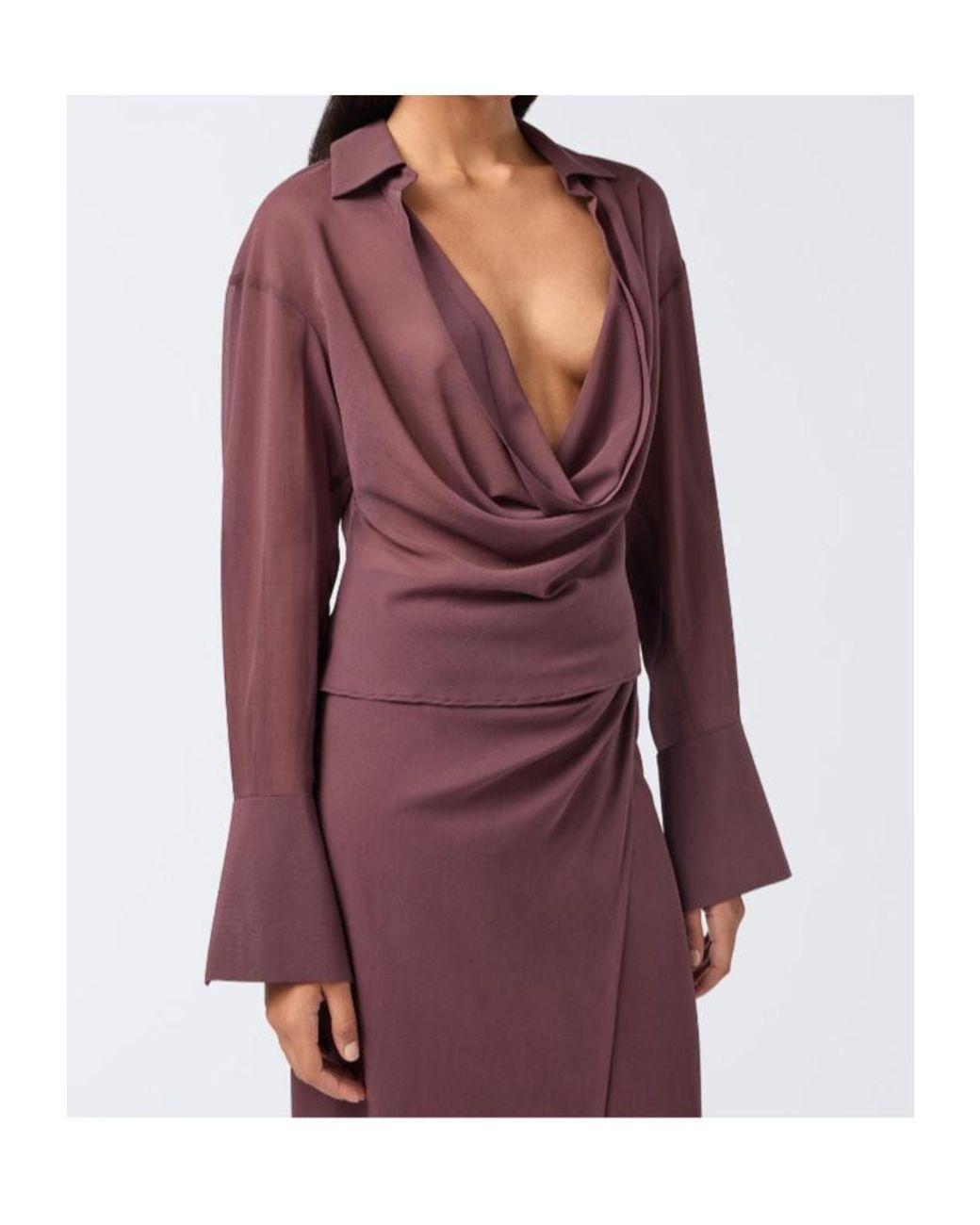 ANDAMANE Purple Lilia Cowl Neck Blouse